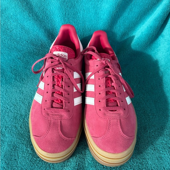 Women’s Adidas Gazelle Bold Platform Rare Wild Pink Suede Size 10 - Picture 5 of 12
